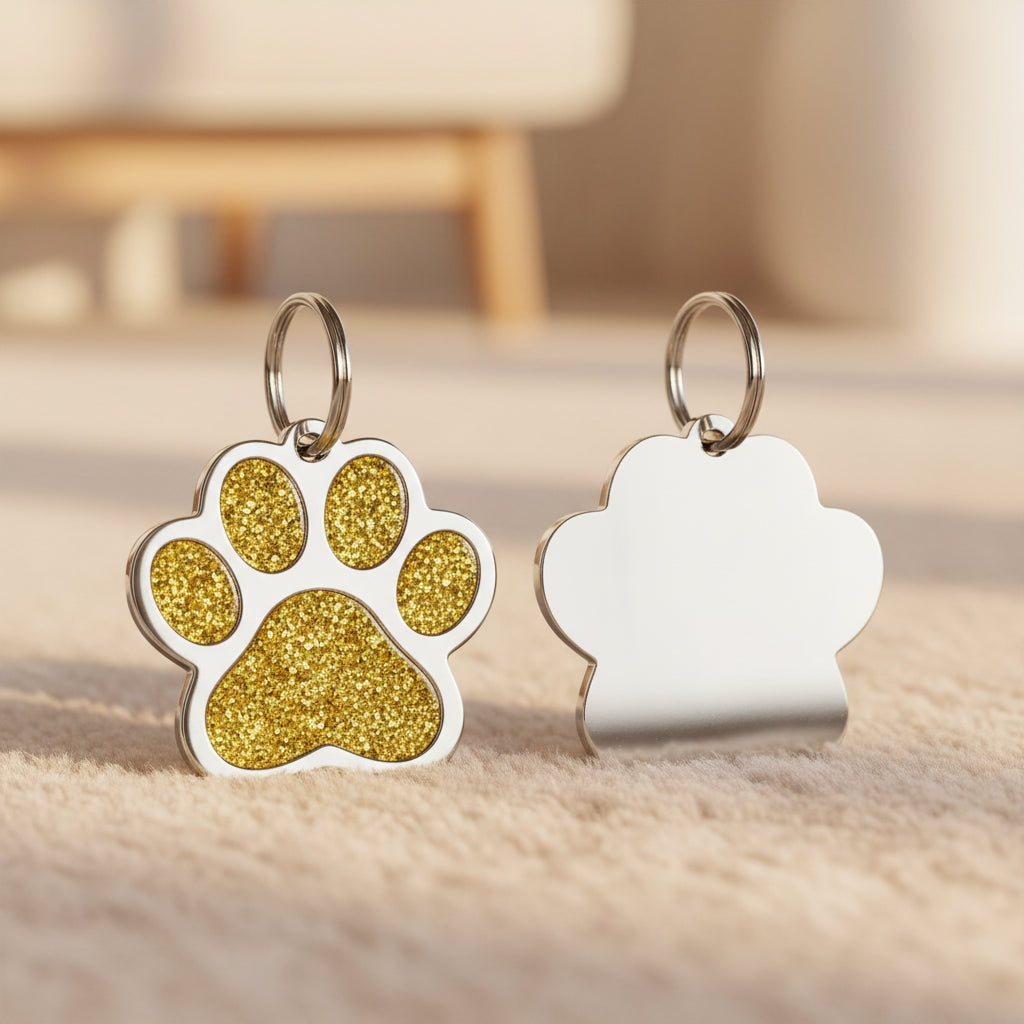 Médaille Gravée Personnalisée pour Chien & Chat - Plaque d'Identification avec Nom et Numéro