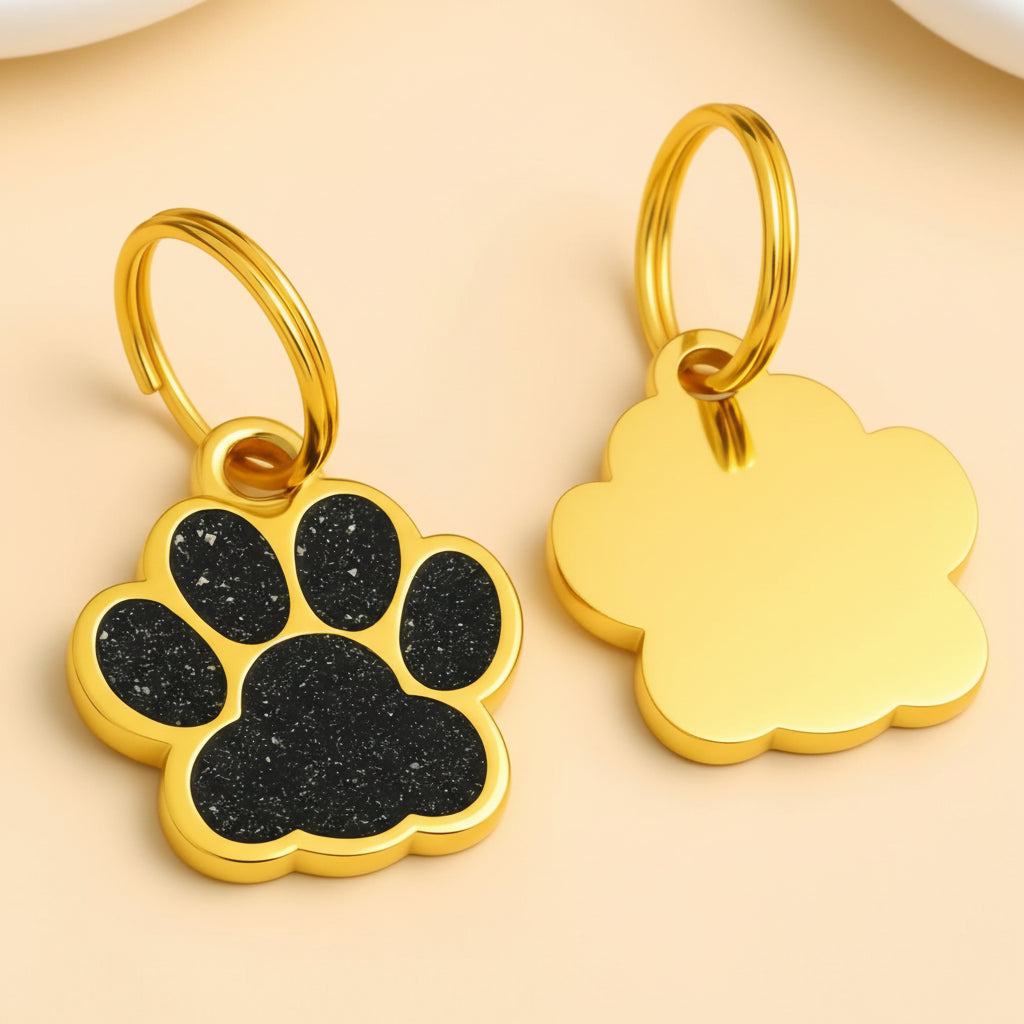 Médaille Gravée Personnalisée pour Chien & Chat - Plaque d'Identification avec Nom et Numéro