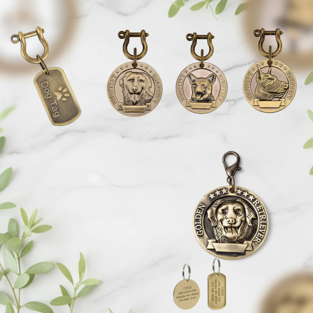 Médaille Gravée VIP pour Chien & Chat - Plaque d'Identification Ronde Personnalisée
