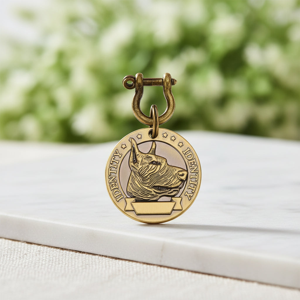 Médaille Gravée VIP pour Chien & Chat - Plaque d'Identification Ronde Personnalisée