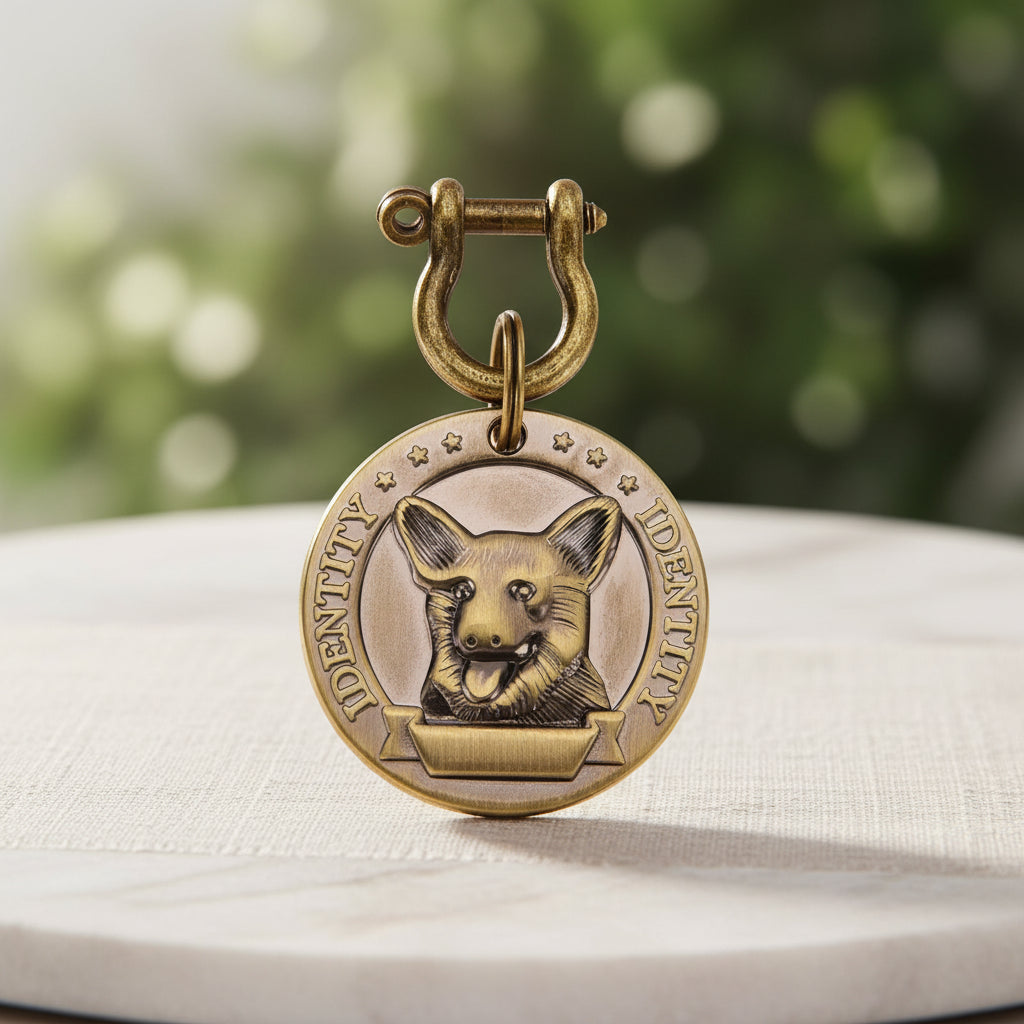 Médaille Gravée VIP pour Chien & Chat - Plaque d'Identification Ronde Personnalisée