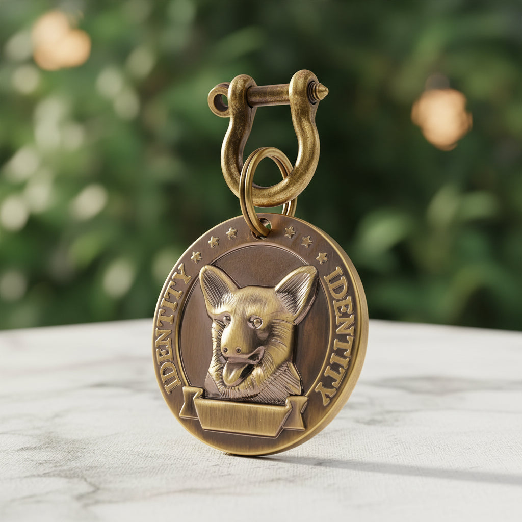 Médaille Gravée VIP pour Chien & Chat - Plaque d'Identification Ronde Personnalisée