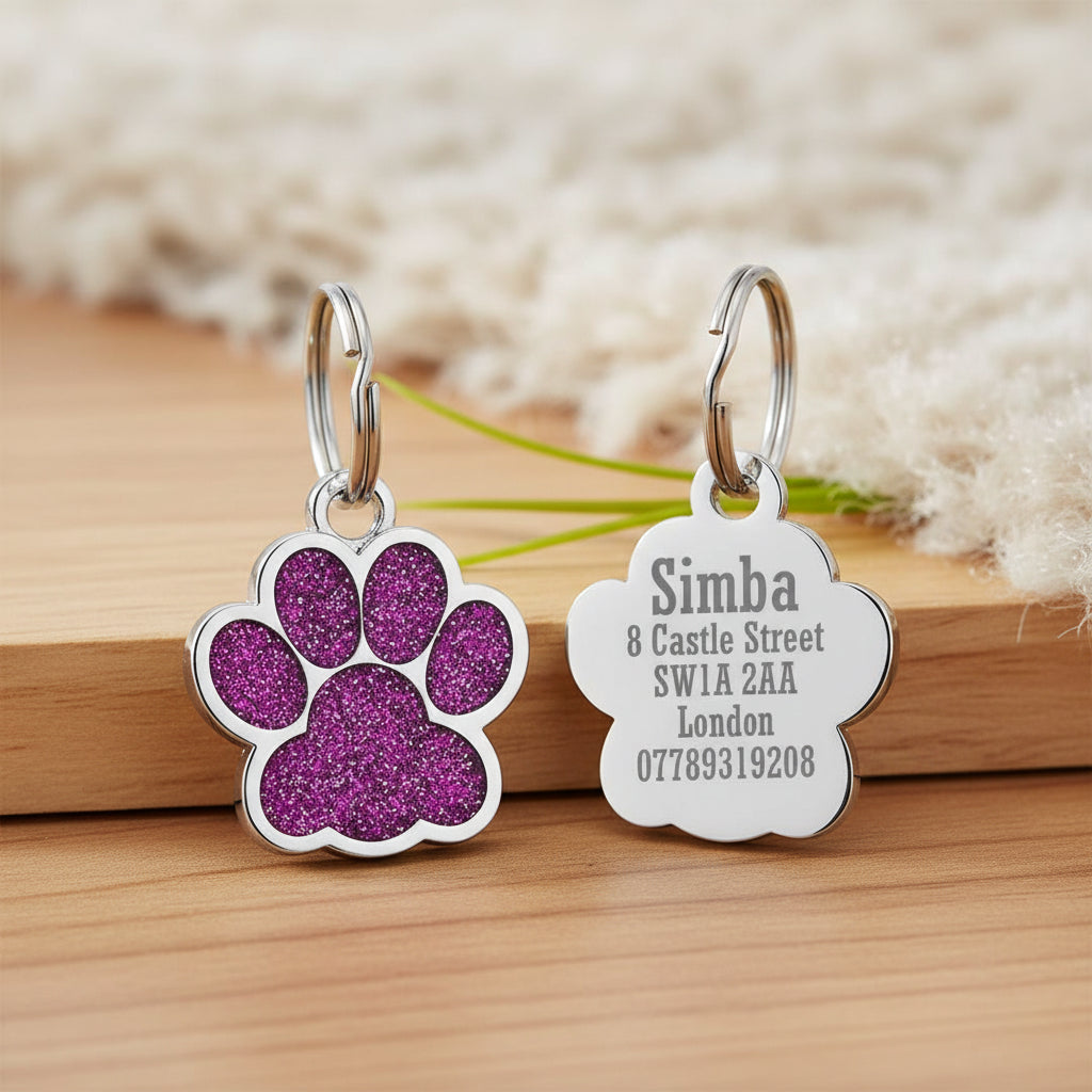 Médaille Gravée Personnalisée pour Chien & Chat - Plaque d'Identification avec Nom et Numéro