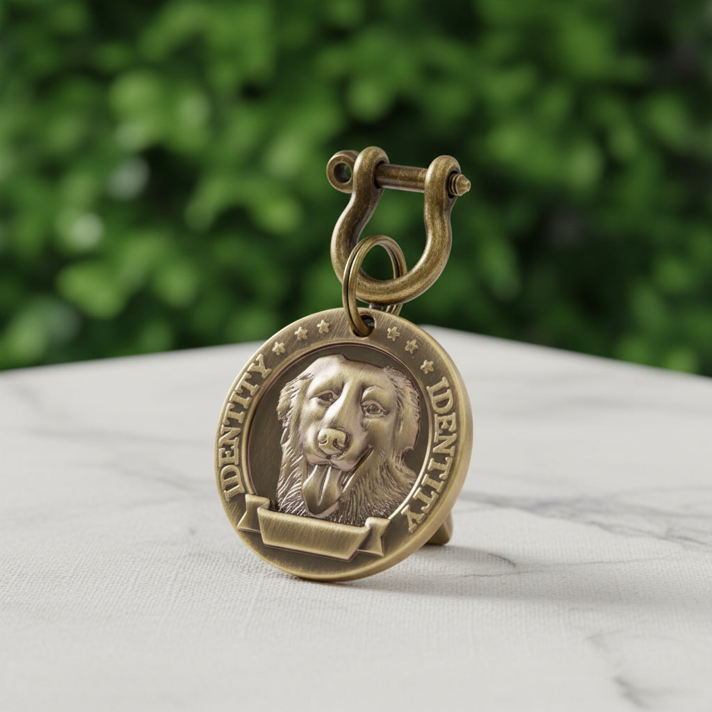 Médaille Gravée VIP pour Chien & Chat - Plaque d'Identification Ronde Personnalisée