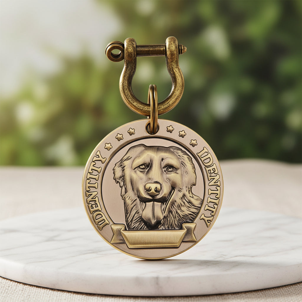 Médaille Gravée VIP pour Chien & Chat - Plaque d'Identification Ronde Personnalisée