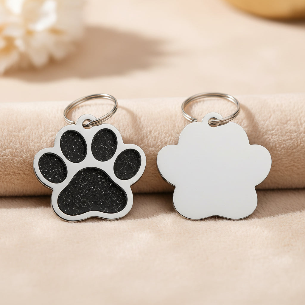 Médaille Gravée Personnalisée pour Chien & Chat - Plaque d'Identification avec Nom et Numéro