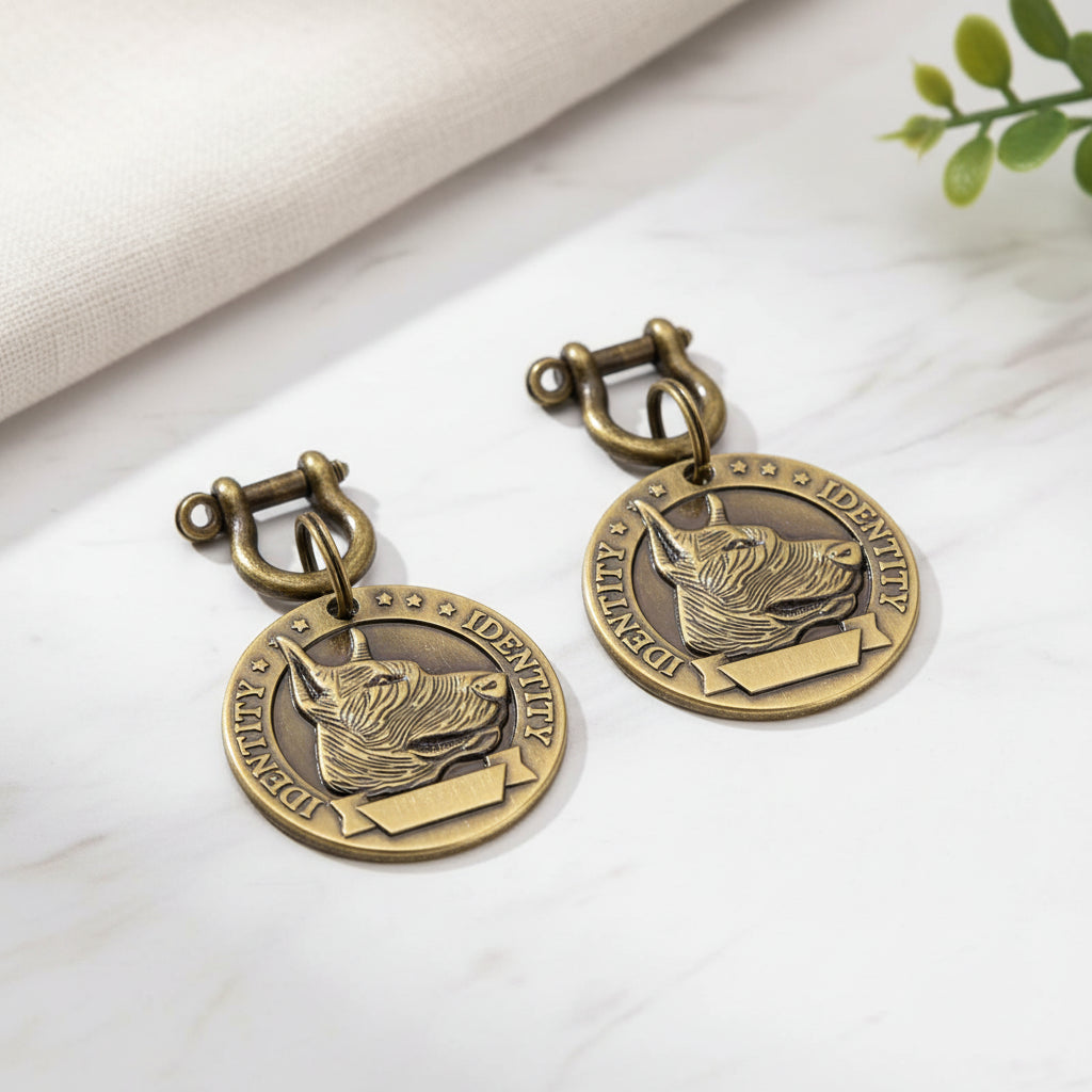 Médaille Gravée VIP pour Chien & Chat - Plaque d'Identification Ronde Personnalisée